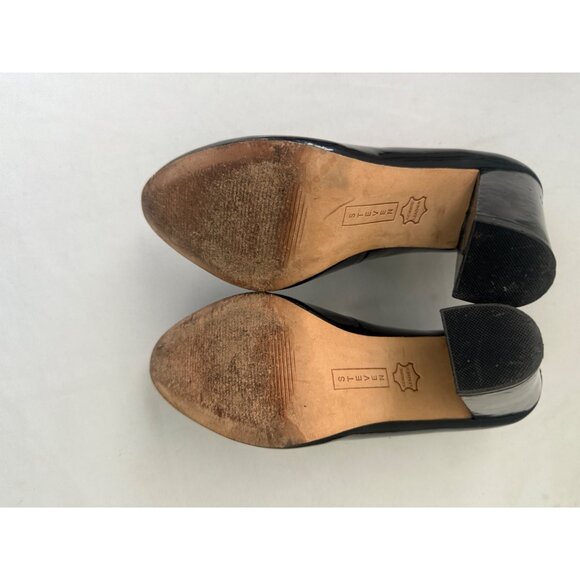 Steven By Steve Madden Black Patent Leather Lace-Up Pumps Babbett High Heel 8.5M - Picture 7 of 9